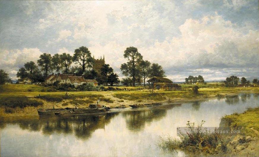 Severn Side Sabrinas Stream à Kempsey sur le paysage de la rivière Benjamin Williams Leader Peintures à l'huile